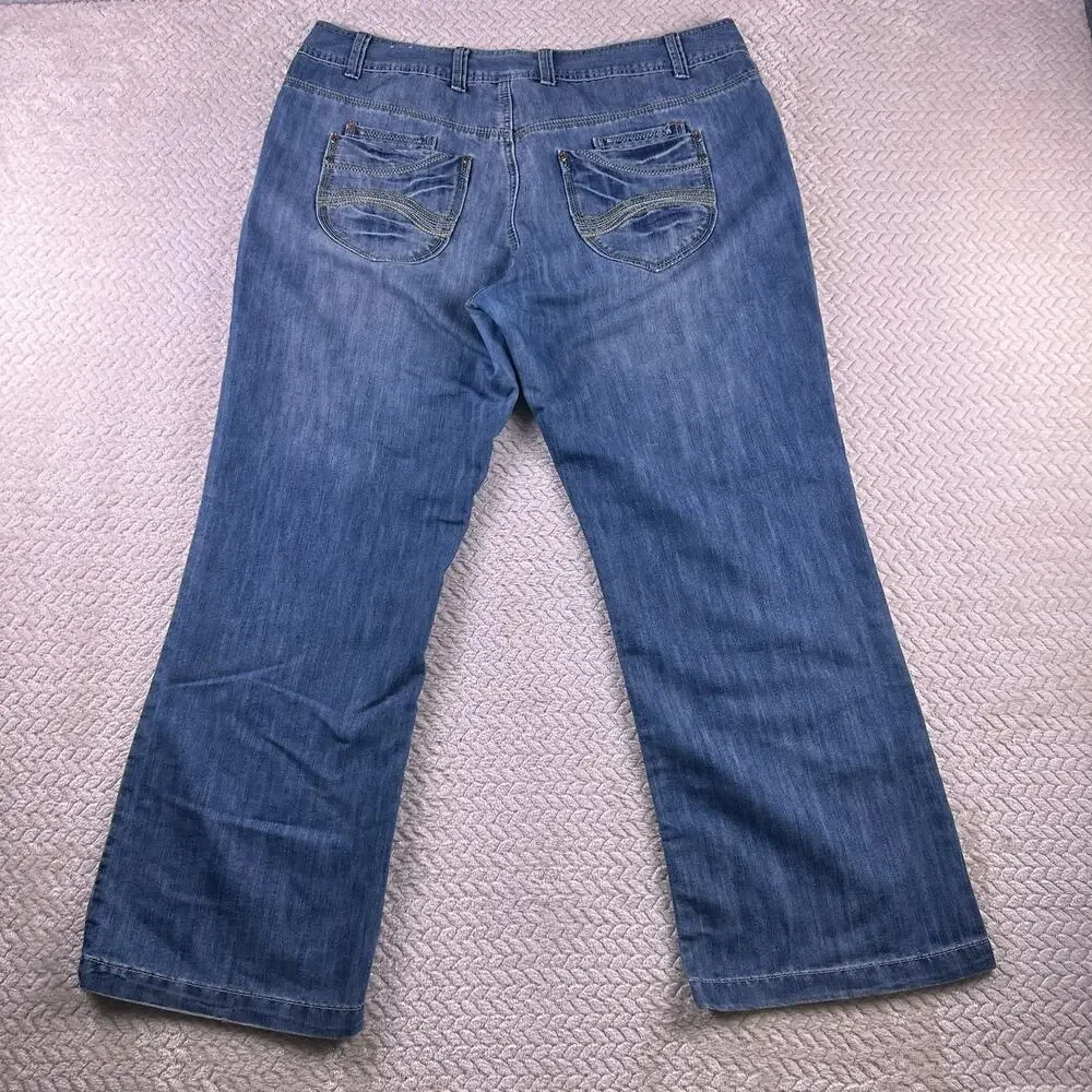 Skater Girl jeans Flower punk Debenhams Boyfriend Jeans Baggy‎ Size 18 Stretch